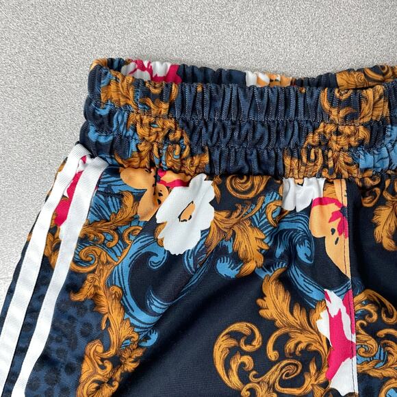 Adidas Her Studio London Floral Shorts XS Blue Multi Striped Run Workout Train - Picture 3 of 8